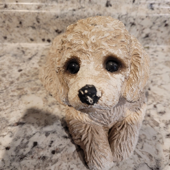 Sandicast Tan Apricot Poodle Laying Down - Picture 1 of 6